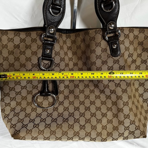 authentic Gucci beige/Brown GG canvas lcon Bit Tote Bag - Picture 12 of 13